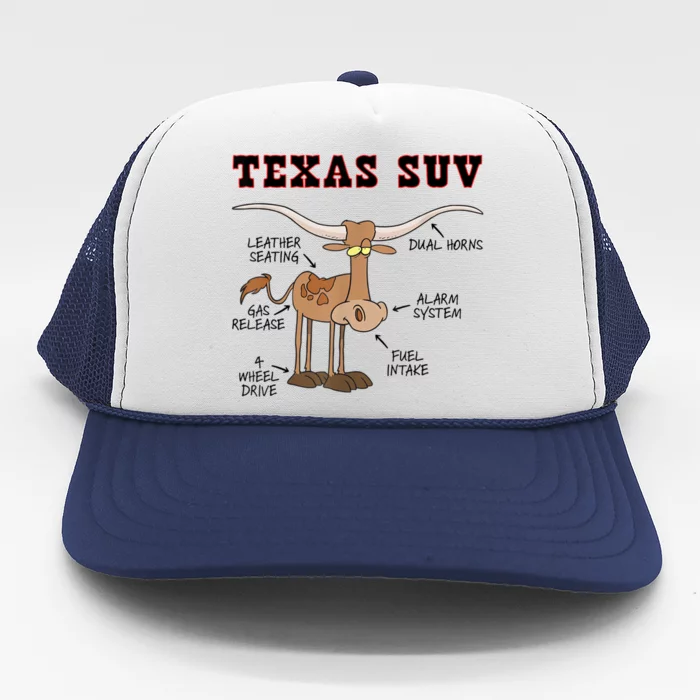 Texas TX SUV Funny Joke Longhorn Cattle Cow Trucker Hat