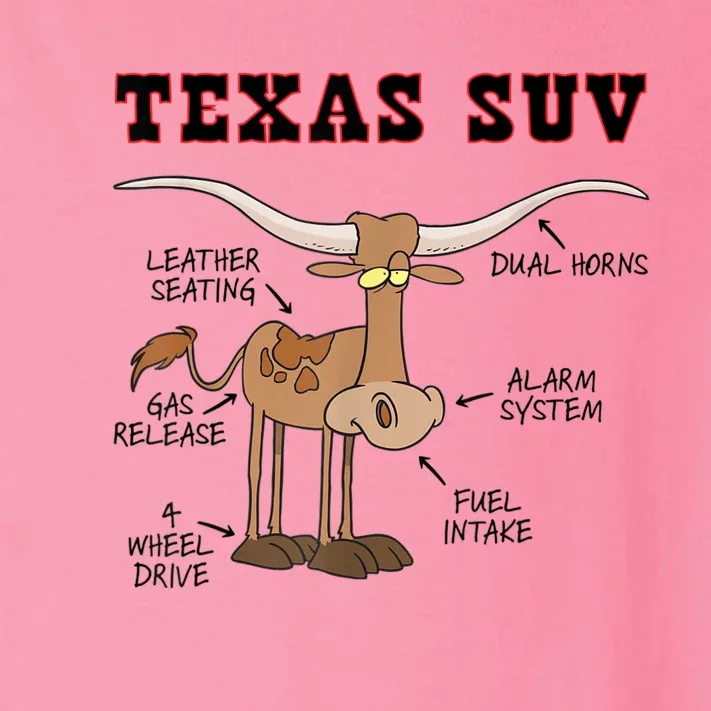 Texas TX SUV Funny Joke Longhorn Cattle Cow Toddler Long Sleeve Shirt