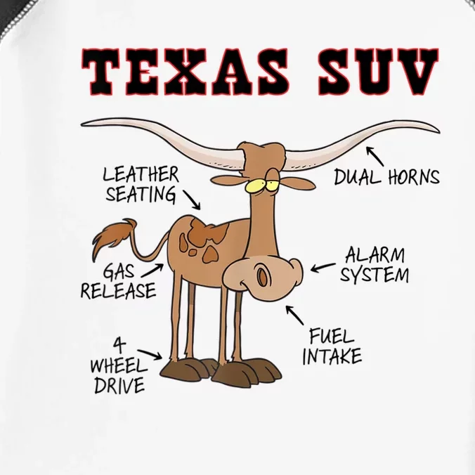 Texas TX SUV Funny Joke Longhorn Cattle Cow Infant Baby Jersey Bodysuit