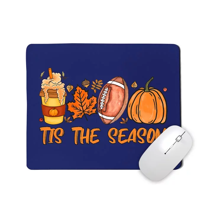 Tis The Season Coffee Fall Football And Halloween Pumpkin Mousepad