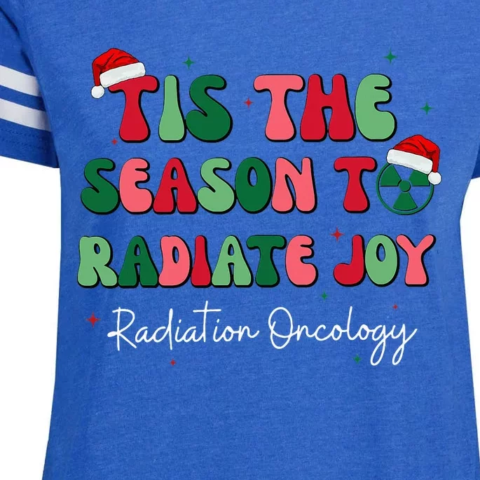 Tis The Season To Radiate Joy Radiation Oncology Christmas Enza Ladies Jersey Football T-Shirt