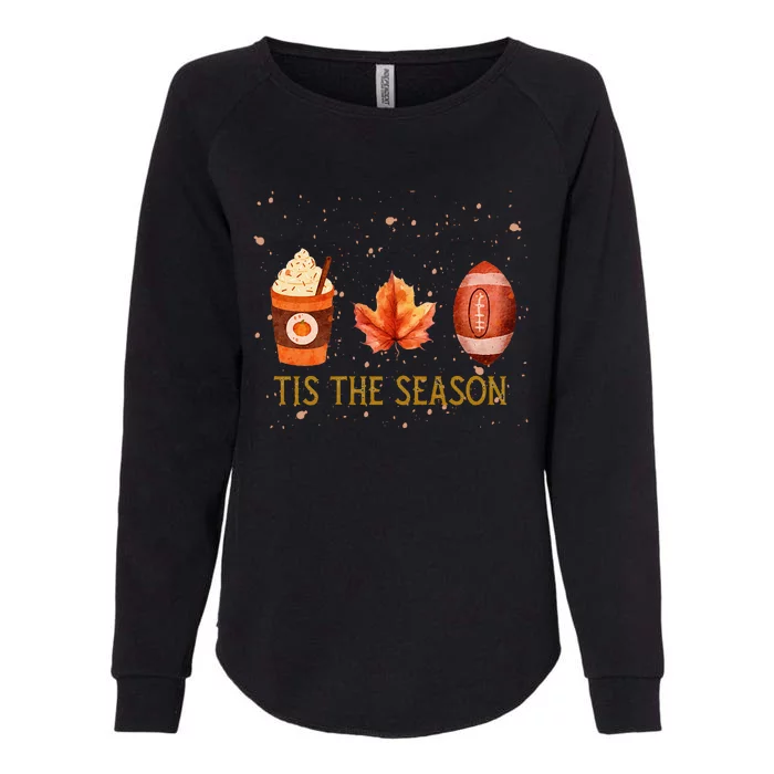 TIS THE SEASON FALL FOOTBALL THANKSGIVING PUMPKIN SPICE Womens California Wash Sweatshirt