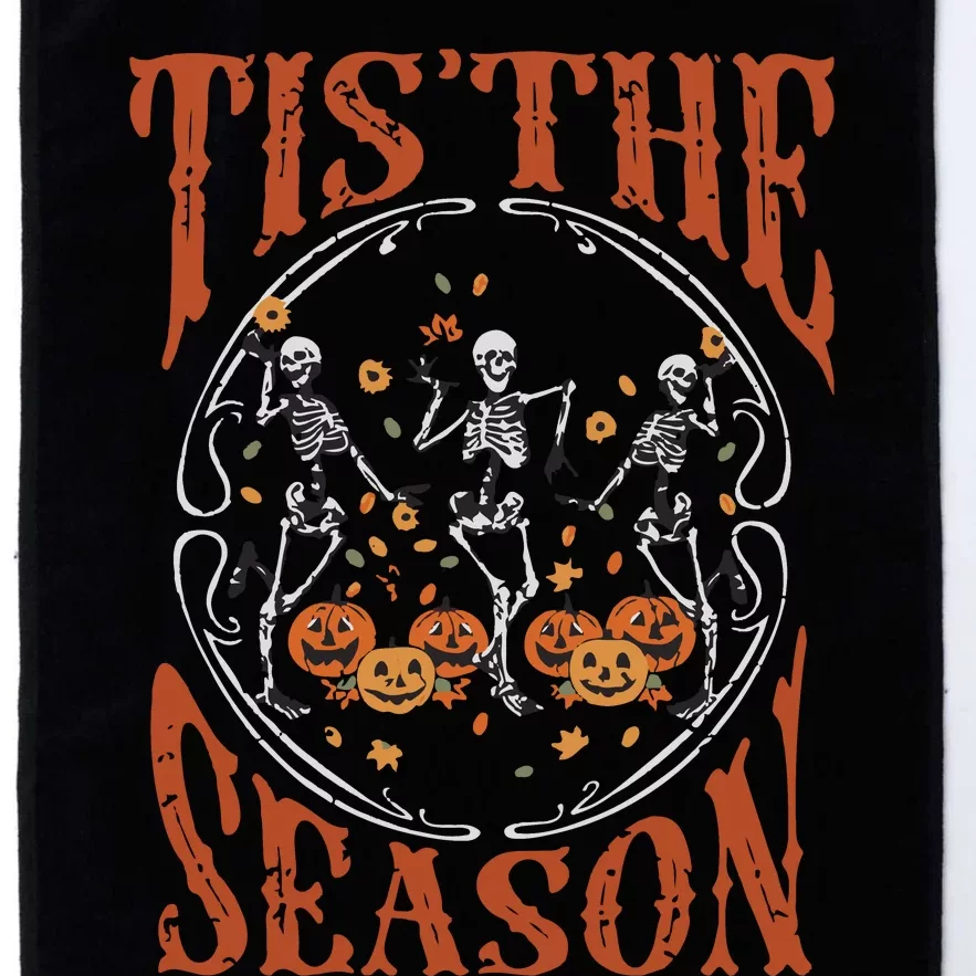 Tis The Season Halloween Fall Skeletons Dancing Platinum Collection Golf Towel