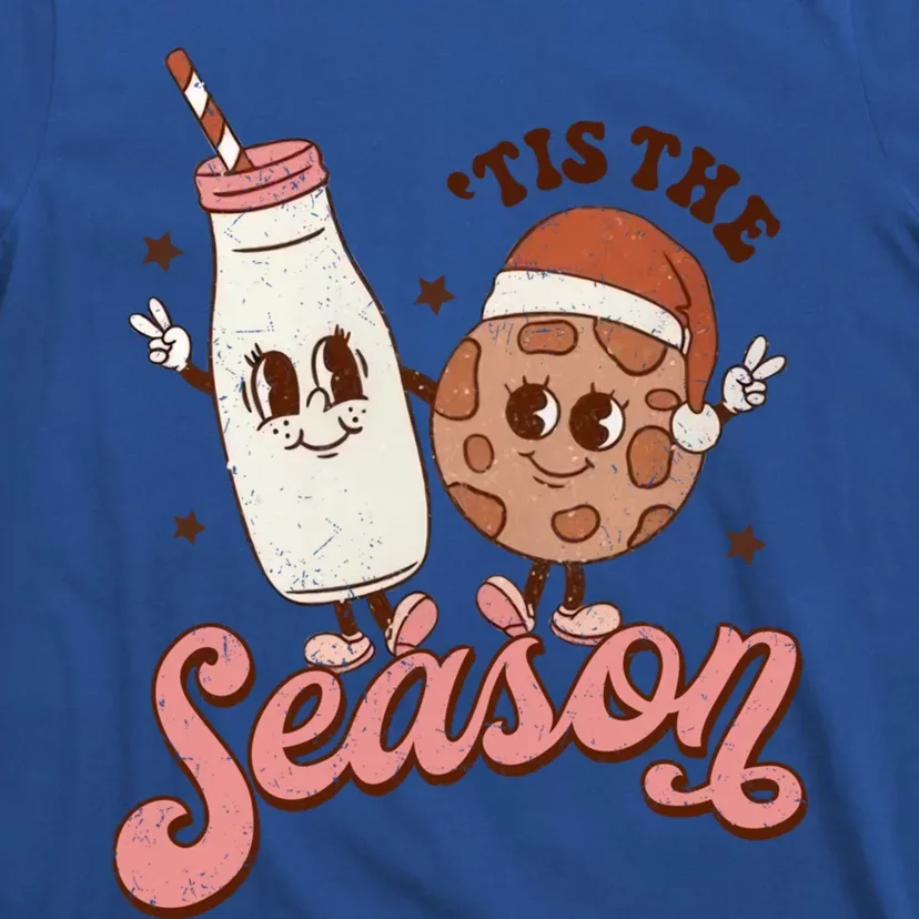 Tis The Season Cookie Milk Santa Hat Christmas Retro Xmas Meaningful Gift T-Shirt