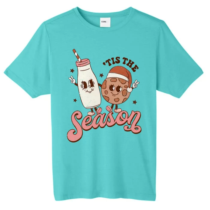 Tis The Season Cookie Milk Santa Hat Christmas Retro Xmas Meaningful Gift ChromaSoft Performance T-Shirt