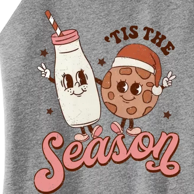 Tis The Season Cookie Milk Santa Hat Christmas Retro Xmas Meaningful Gift Women’s Perfect Tri Rocker Tank