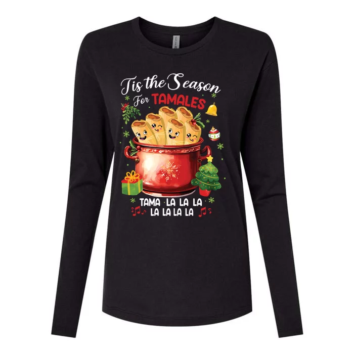 Tis The Season For Tamales Retro Mexican Food Holidays Womens Cotton Relaxed Long Sleeve T-Shirt