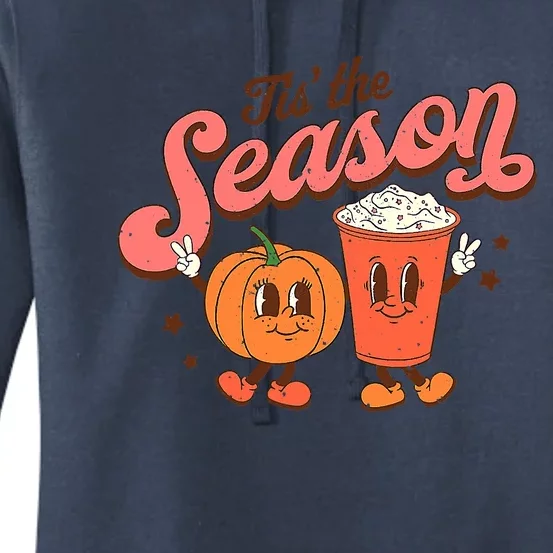 Tis The Season Pumpkin Spice Funny Fall Vibes Retro Women's Pullover Hoodie