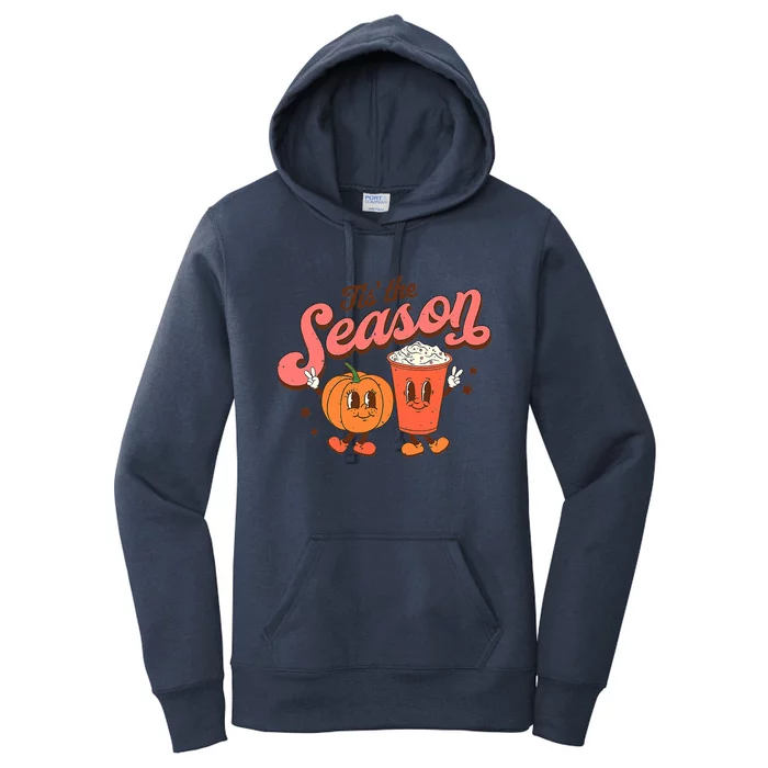 Tis The Season Pumpkin Spice Funny Fall Vibes Retro Women's Pullover Hoodie