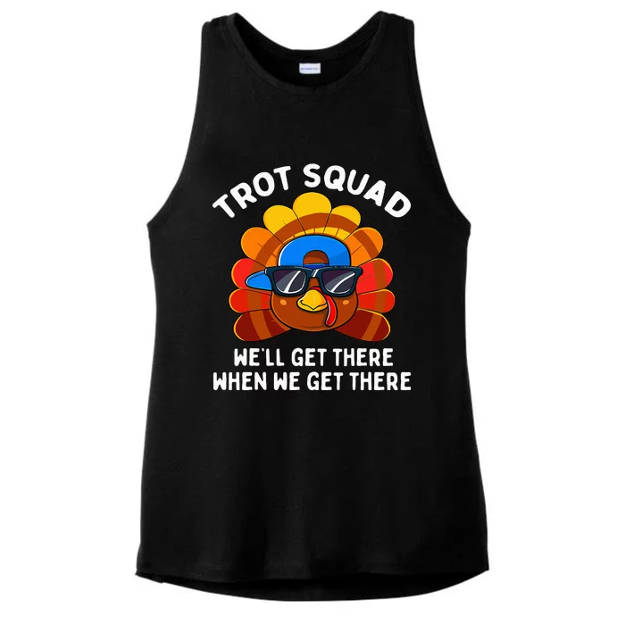 Turkey Trot Squad Thanksgiving Running Ladies Tri-Blend Wicking Tank