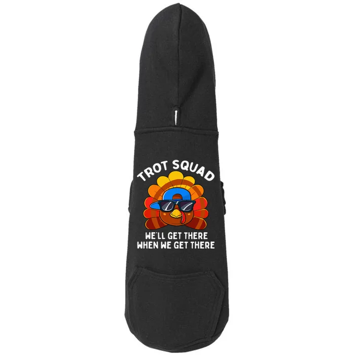 Turkey Trot Squad Thanksgiving Running Doggie 3-End Fleece Hoodie