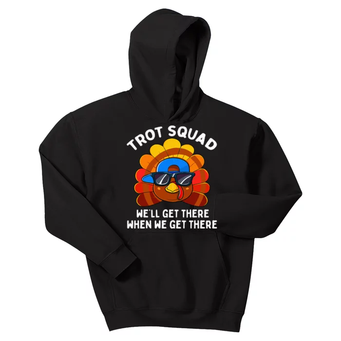 Turkey Trot Squad Thanksgiving Running Kids Hoodie