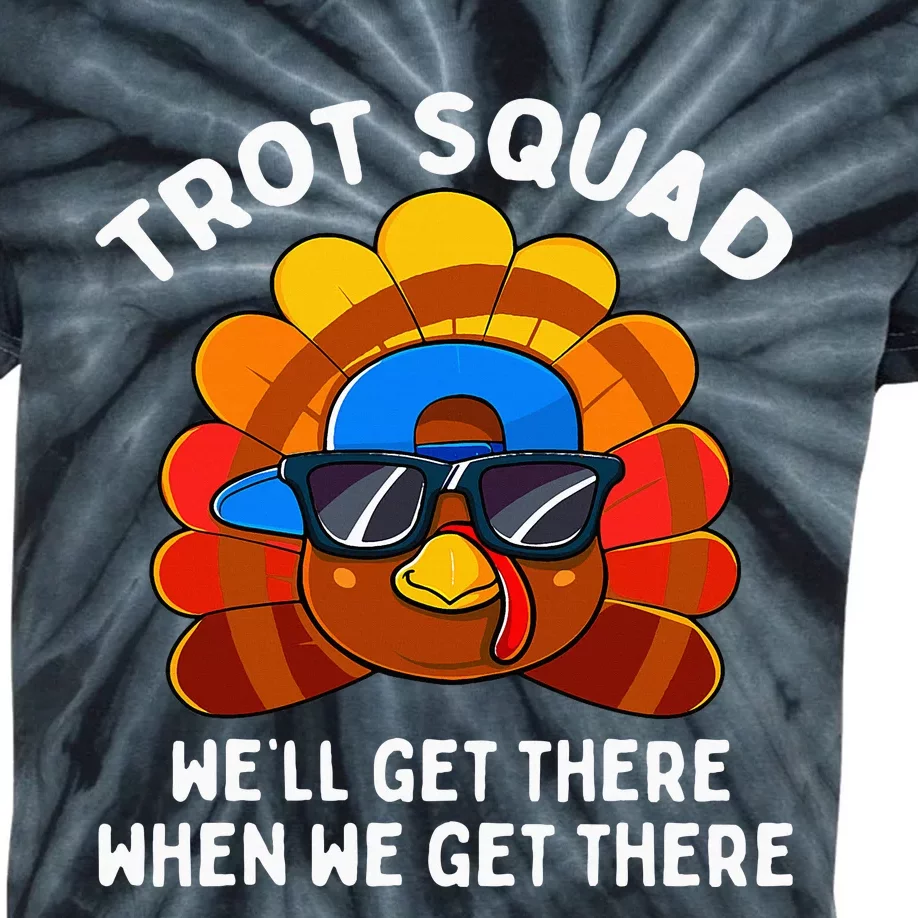 Turkey Trot Squad Thanksgiving Running Kids Tie-Dye T-Shirt