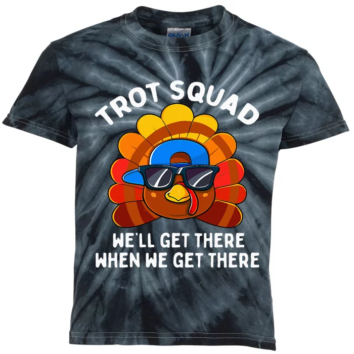 Turkey Trot Squad Thanksgiving Running Kids Tie-Dye T-Shirt