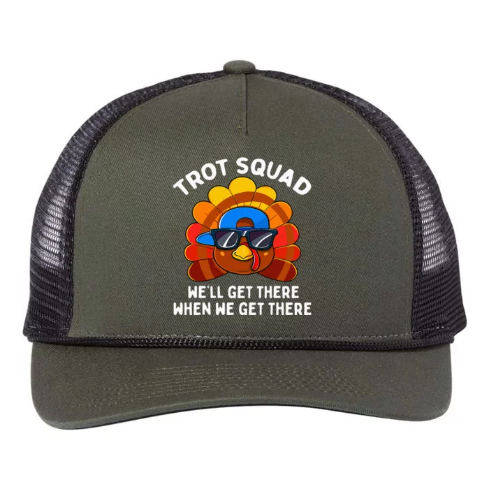 Turkey Trot Squad Thanksgiving Running Retro Rope Trucker Hat Cap