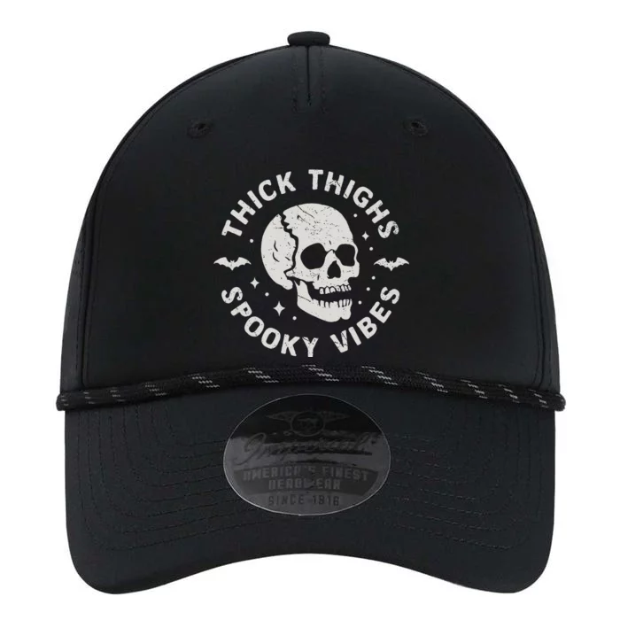 Thick Thighs Spooky Vibes Skull Funny Halloween Gift Performance The Dyno Cap