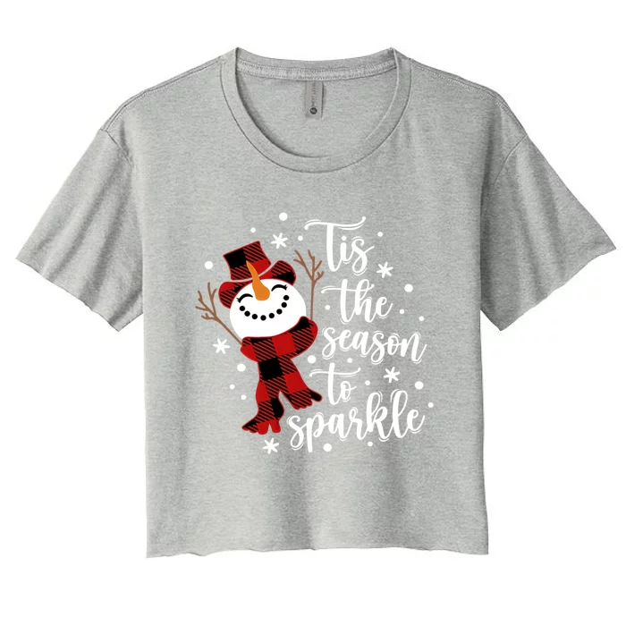 Tis The Season To Christmas Snow Gift Women's Crop Top Tee