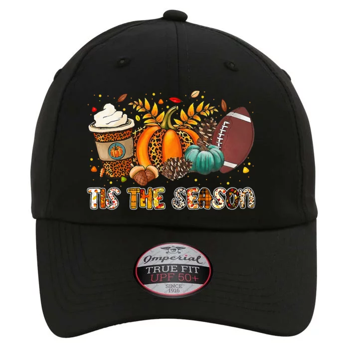 Tis The Season Leopard Pumpkin Football Halloween Fall The Original Performance Cap