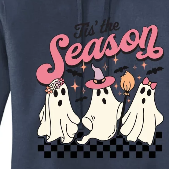 Tis The Season Retro Halloween Cute Ghost Gift Women's Pullover Hoodie