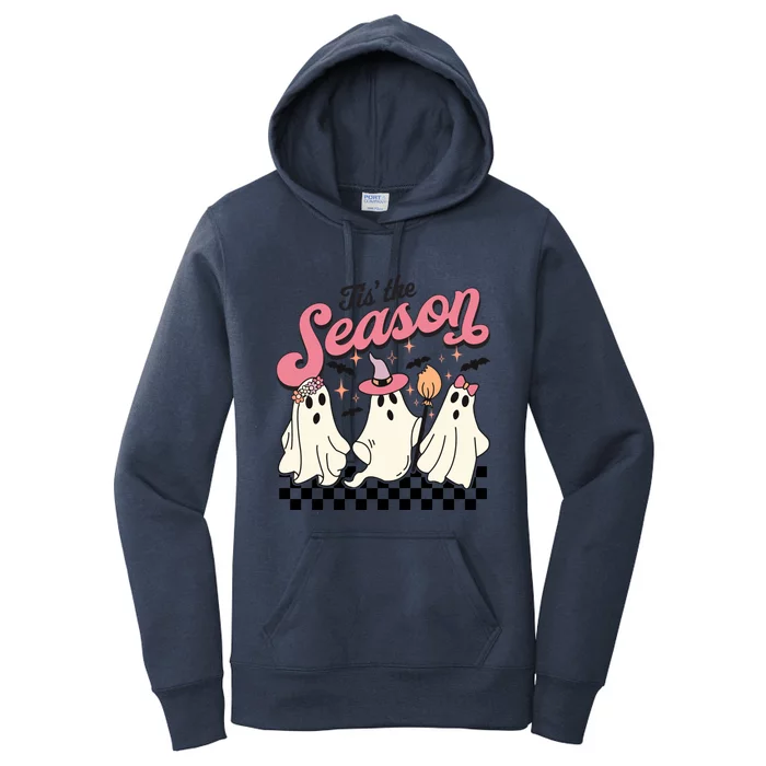 Tis The Season Retro Halloween Cute Ghost Gift Women's Pullover Hoodie