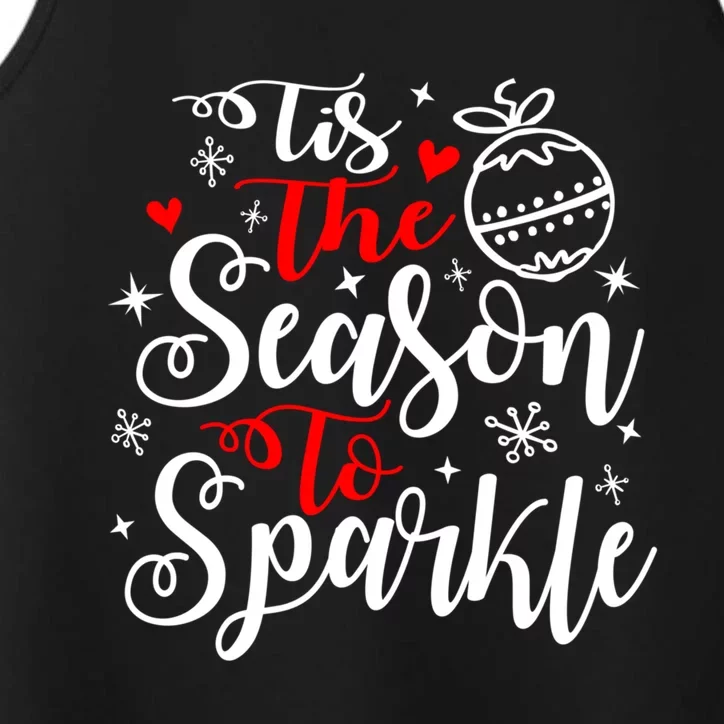 Tis The Season To Christmas Sparkling Holidays Xmas Gift Performance Tank