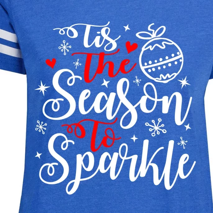 Tis The Season To Christmas Sparkling Holidays Xmas Gift Enza Ladies Jersey Football T-Shirt