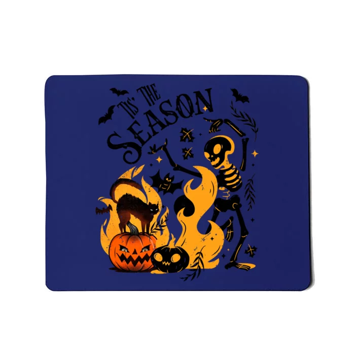 Tis The Season Retro Skeleton Funny Halloween Party Costume Gift Mousepad