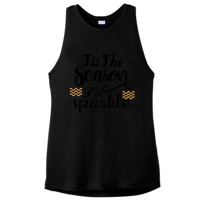 Tis The Season To Cute Feminine Christmas Holiday Gift Ladies Tri-Blend Wicking Tank