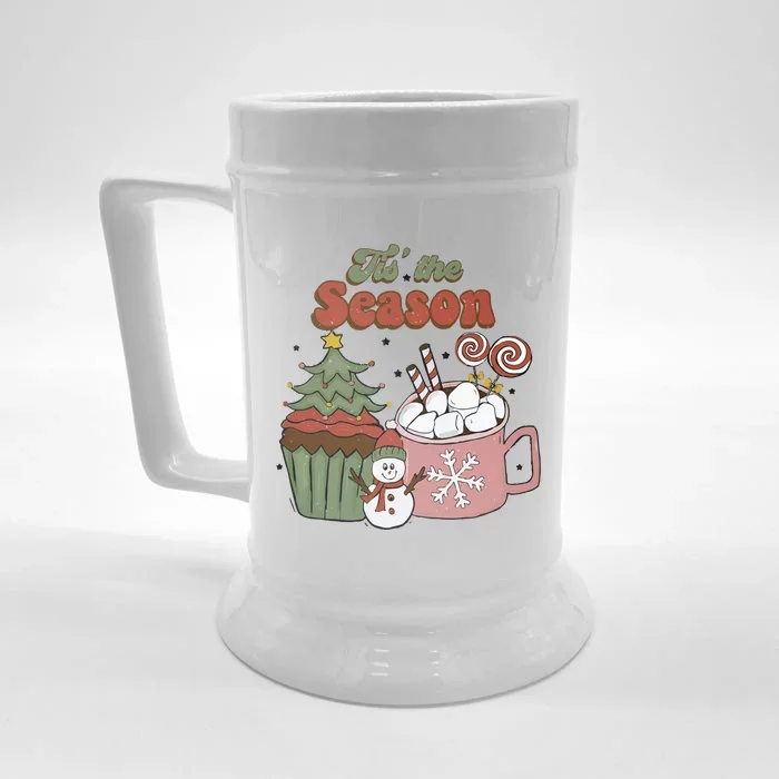 Tis The Season Christmas Retro Front & Back Beer Stein