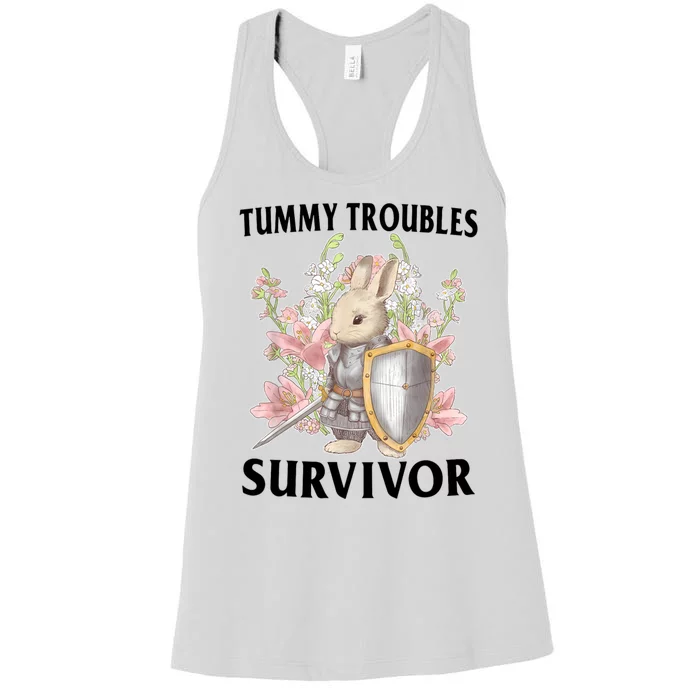 Tummy Troubles Survivor Funny Sarcastic Ibs Humor Statement Women's Racerback Tank