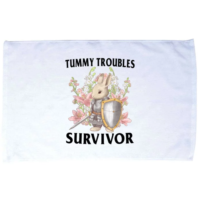 Tummy Troubles Survivor Funny Sarcastic Ibs Humor Statement Microfiber Hand Towel