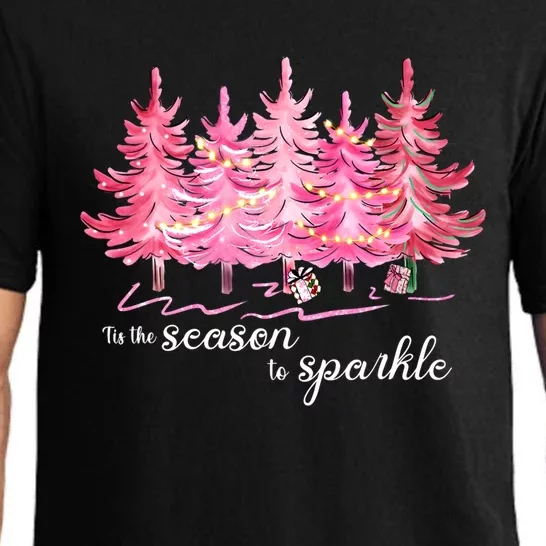 Tis The Season To Cute Pink Christmas Tree Family Meaningful Gift Pajama Set