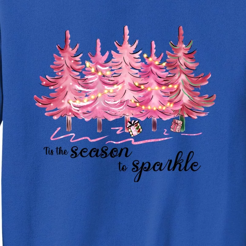 Tis The Season To Cute Pink Christmas Tree Gift Tall Sweatshirt