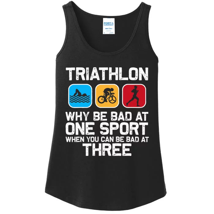 Triathlon Triathlete Swim Bike Run Sport Ladies Essential Tank