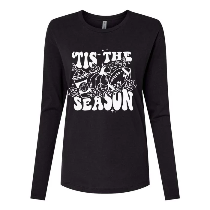 Tis The Season Football Thanksgiving Family Game Day Womens Cotton Relaxed Long Sleeve T-Shirt