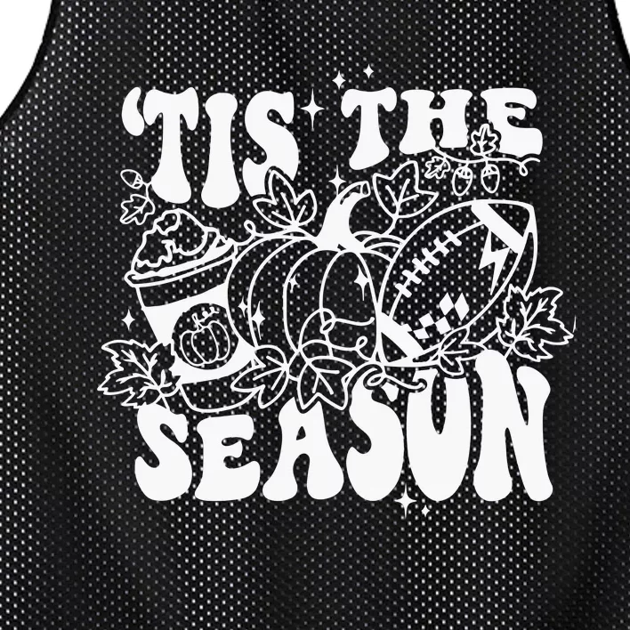 Tis The Season Football Thanksgiving Family Game Day Mesh Reversible Basketball Jersey Tank