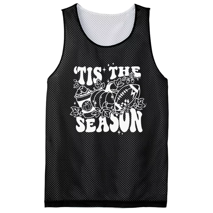 Tis The Season Football Thanksgiving Family Game Day Mesh Reversible Basketball Jersey Tank