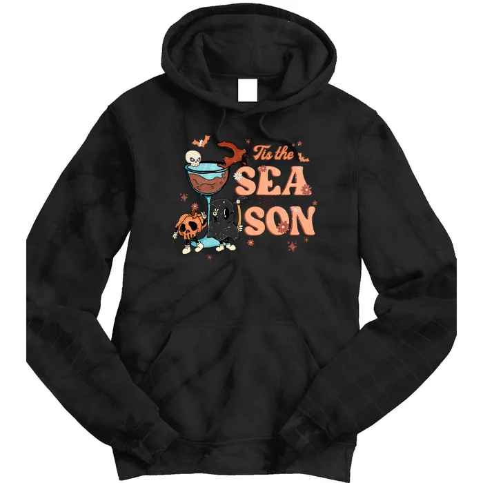 Tis The Season Pumpkin Spice Fall Autumn Halloween Gift Tie Dye Hoodie