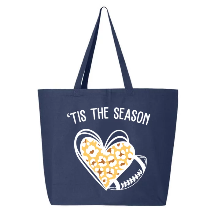 Tis The Season Football Leopard Heart 25L Jumbo Tote