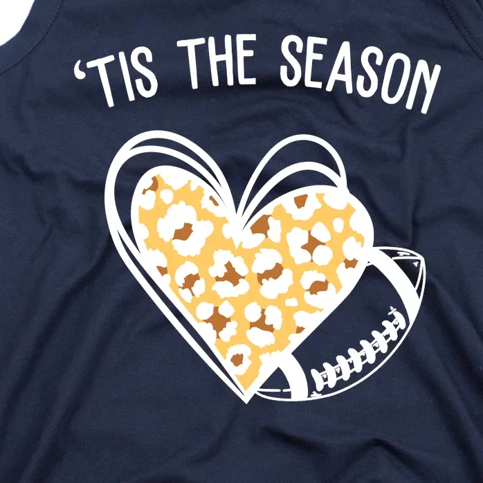 Tis The Season Football Leopard Heart Tank Top