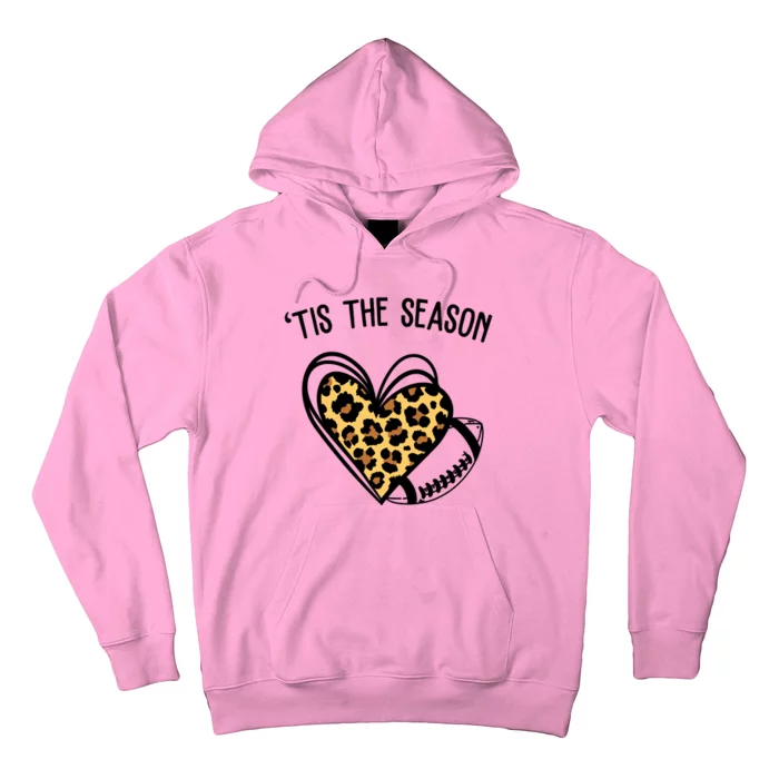 Tis The Season Football Leopard Heart Hoodie