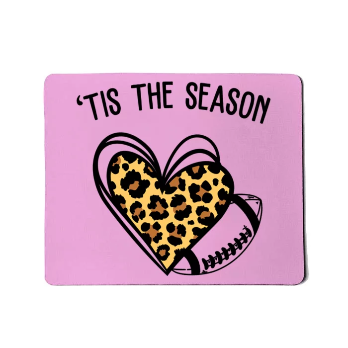 Tis The Season Football Leopard Heart Mousepad