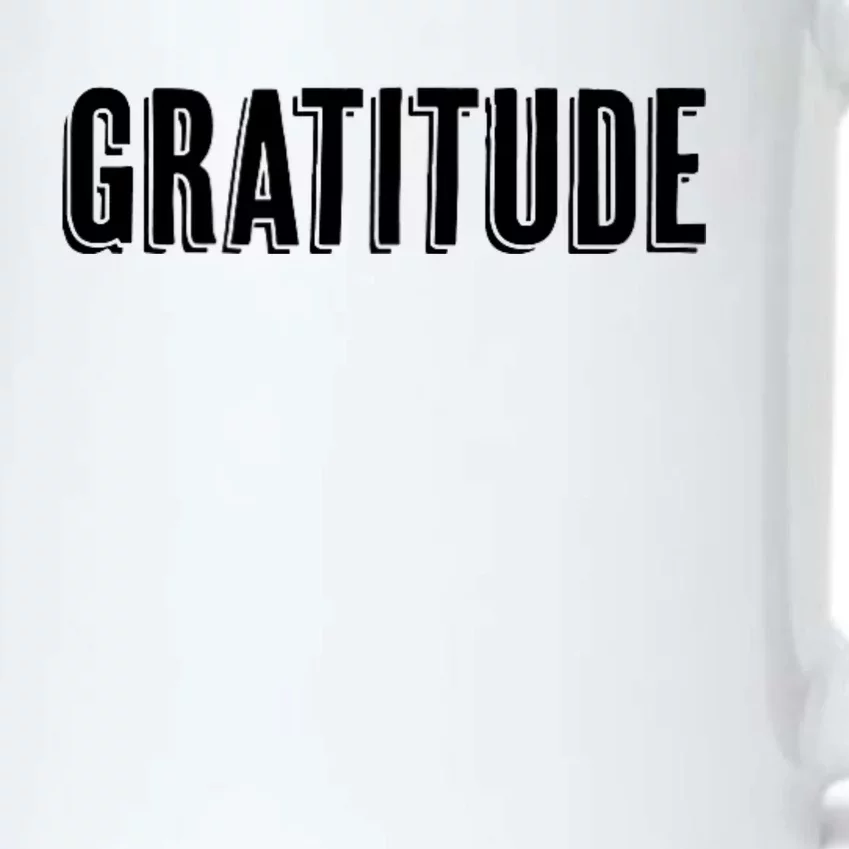 Top That Says The Word Gratitude Black Color Changing Mug