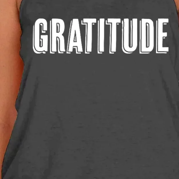 Top That Says The Word Gratitude Women's Knotted Racerback Tank