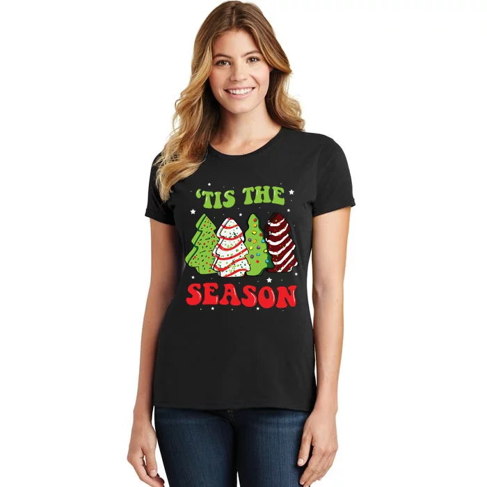 Tis The Season Christmas Shirts Tree Cakes Debbie Groovy Women's T-Shirt