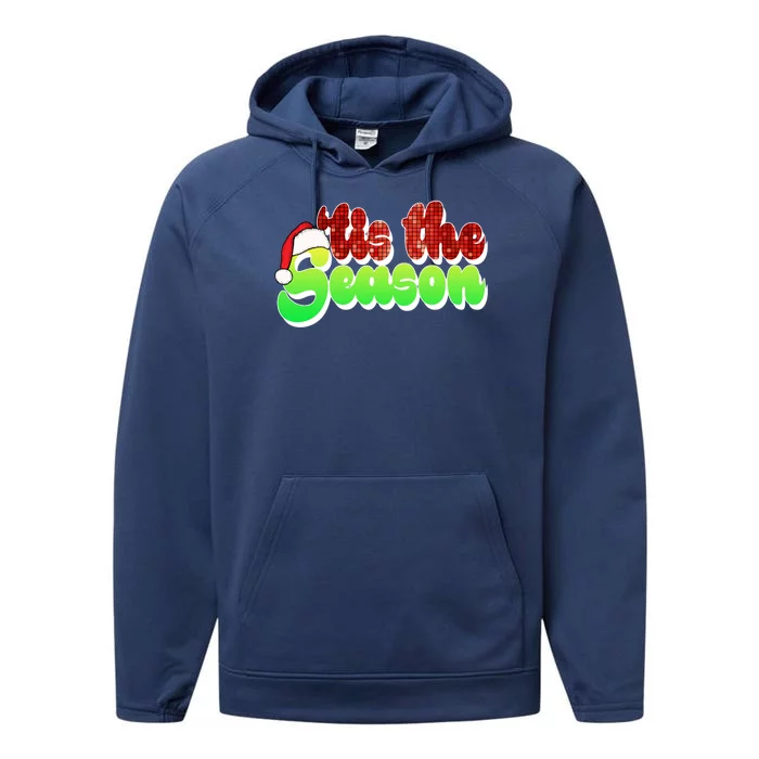 Tis The Season Santa Christmas Lover Retro Performance Fleece Hoodie