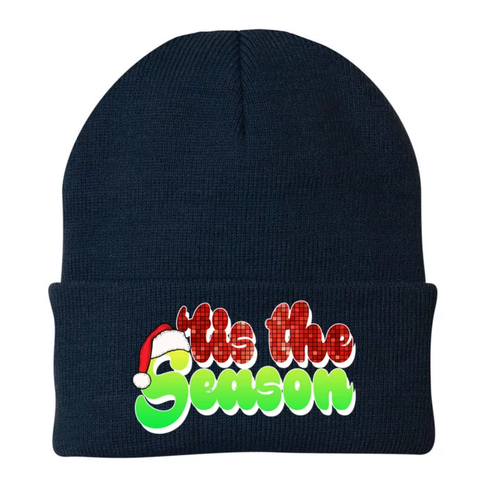 Tis The Season Santa Christmas Lover Retro Knit Cap Winter Beanie