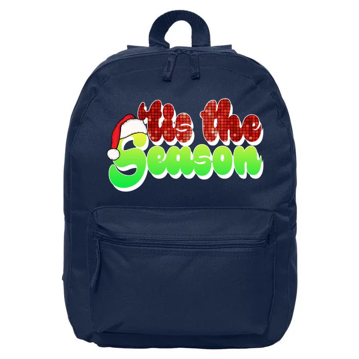 Tis The Season Santa Christmas Lover Retro 16 in Basic Backpack