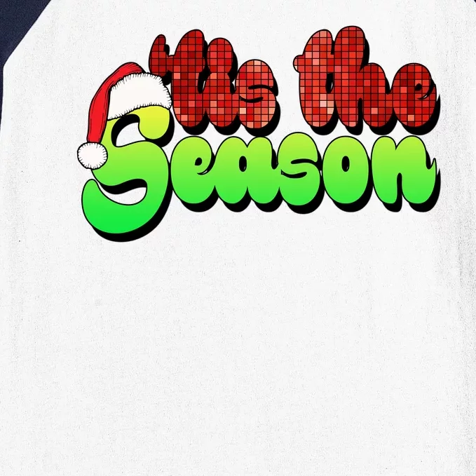 Tis The Season Santa Christmas Lover Retro Baseball Sleeve Shirt