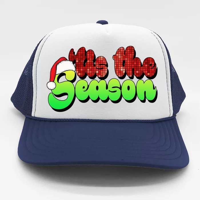 Tis The Season Santa Christmas Lover Retro Trucker Hat